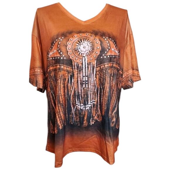 53. Western Design V Neck Top - Picture 3 of 7